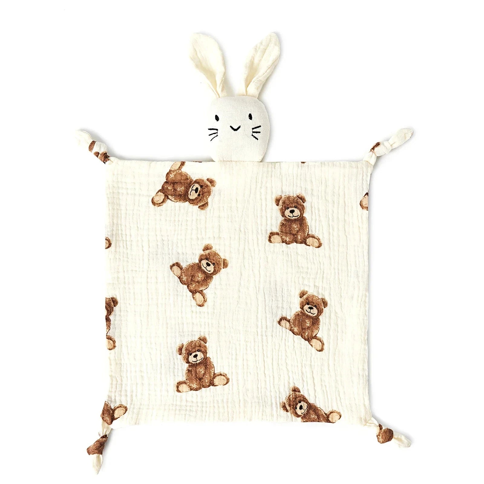 Doudou lapin en gaze de coton